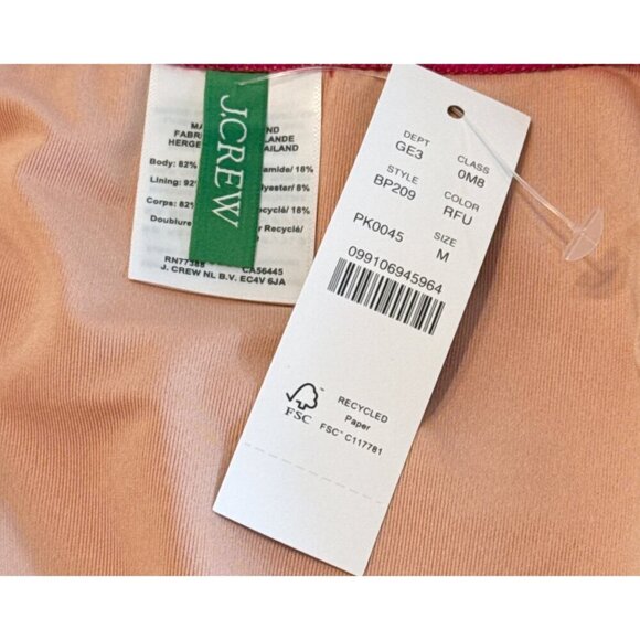 J. Crew Women's High Leg Bikini Bottom Pink Beach Swimwear Size M NWT - Picture 6 of 7